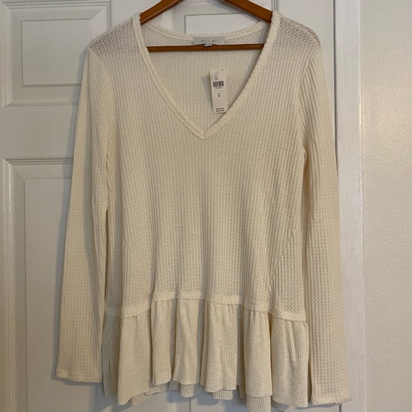 NWT Anthropologie Eri + Ali Waffle Weave Top - Picture 2 of 5